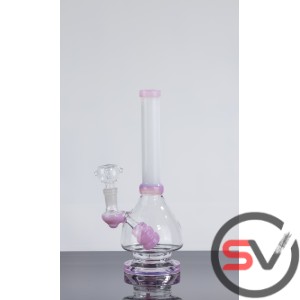 TINTED HANDLE GLASS WATER PIPE 10inch
